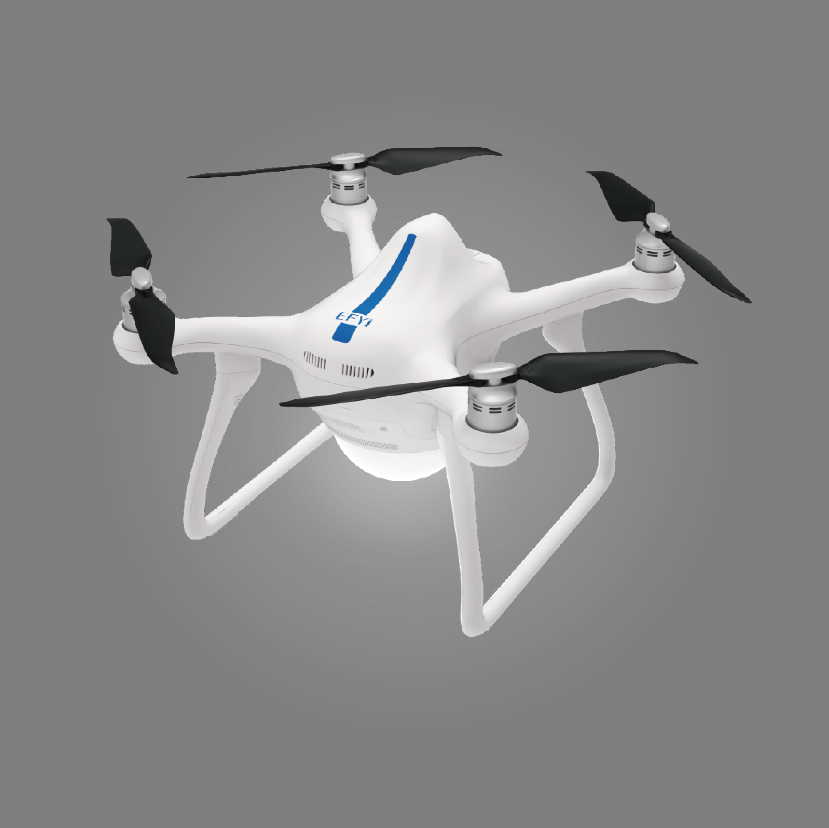 White Agile Bee II quadcopter with a circular light beneath the airframe
