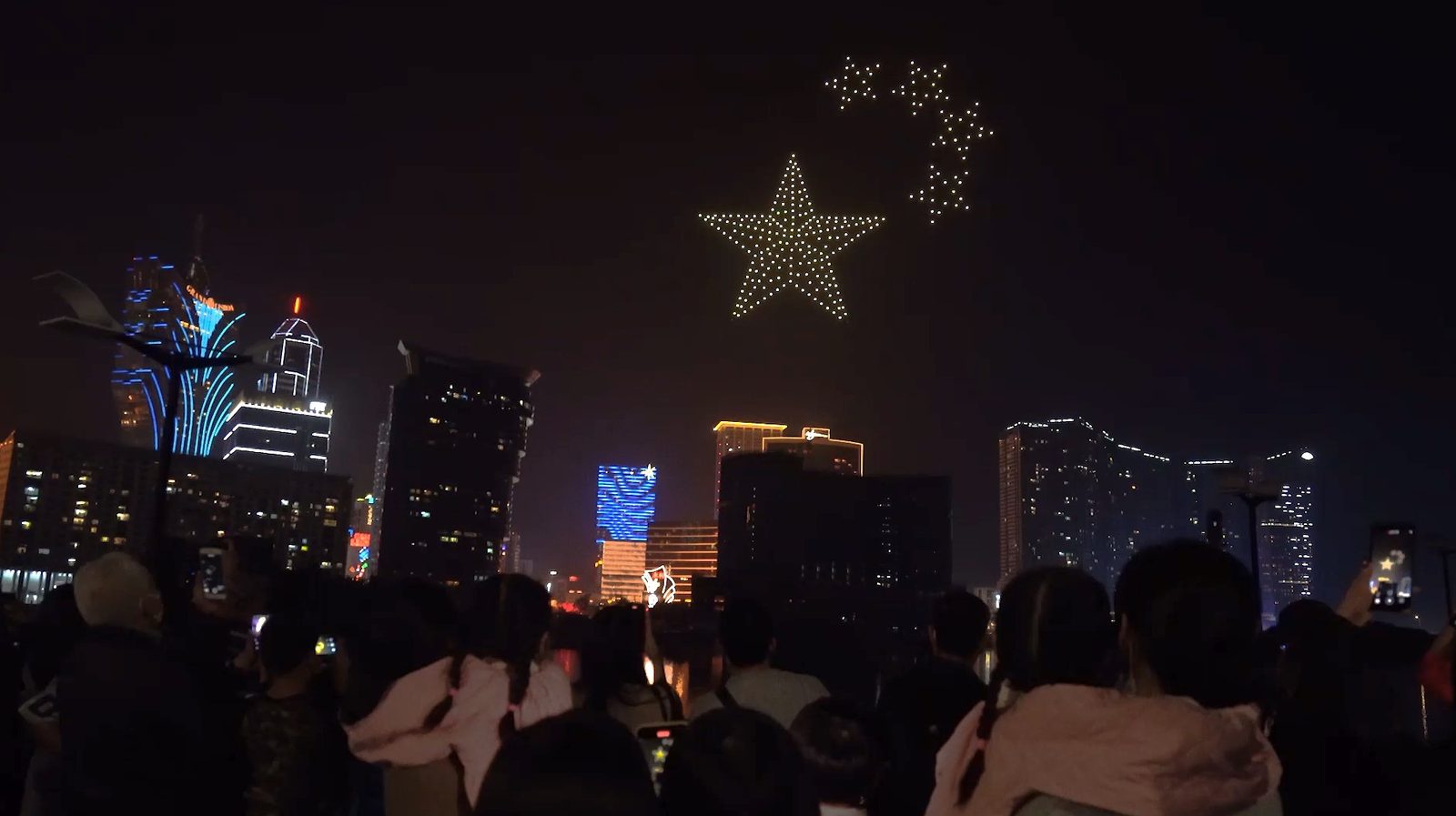 Drone light show still: Macau Light Festival