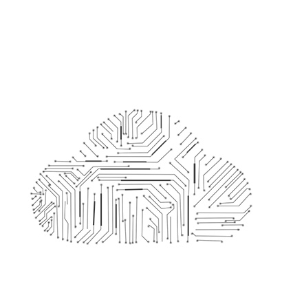 Cloud symbol formed from circuit traces