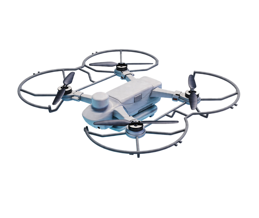 EFY Feiyi show drone, a small white quadcopter with a light module