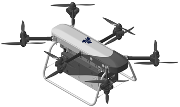 Unihawk 80E heavy-duty multi-rotor UAV viewed from above